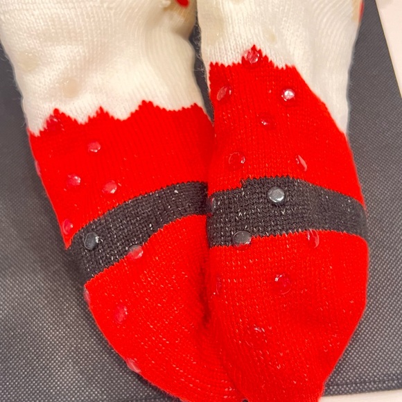 Fuzzy Slipper Socks - Holiday Reindeer- Size 4-10 - Picture 5 of 7